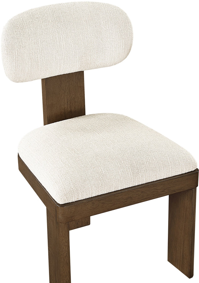 Timbra Linen Textured Fabric Upholstered Dining Chair - Cream - 11083-C-CREAM_7