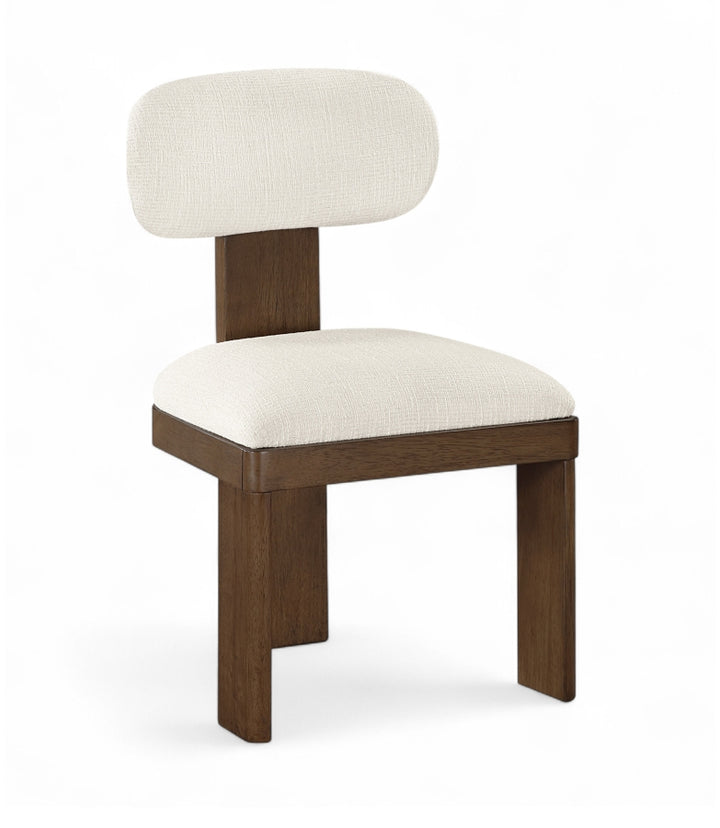 Timbra Linen Textured Fabric Upholstered Dining Chair - Cream - 11083-C-CREAM_2