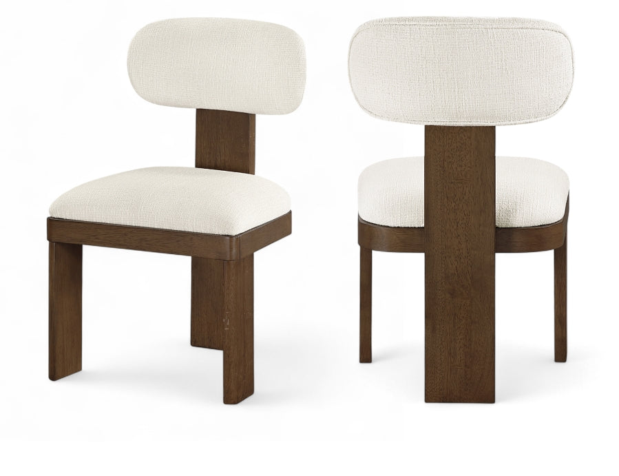 Timbra Linen Textured Fabric Upholstered Dining Chair - Cream - 11083-C-CREAM_1