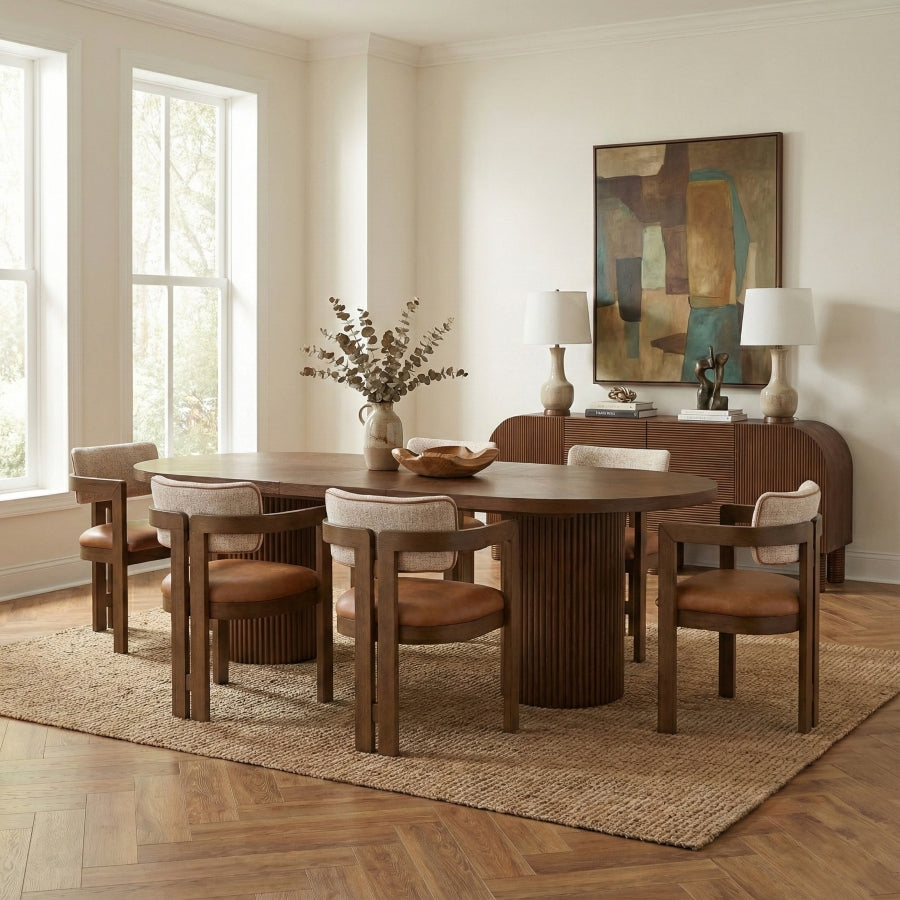 Belinda 90" - 123" Oak Wood Extendable Dining Table - Brown - M725-T-BROWN_3