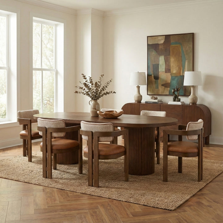 Belinda 90" - 123" Oak Wood Extendable Dining Table - Brown - M725-T-BROWN_3