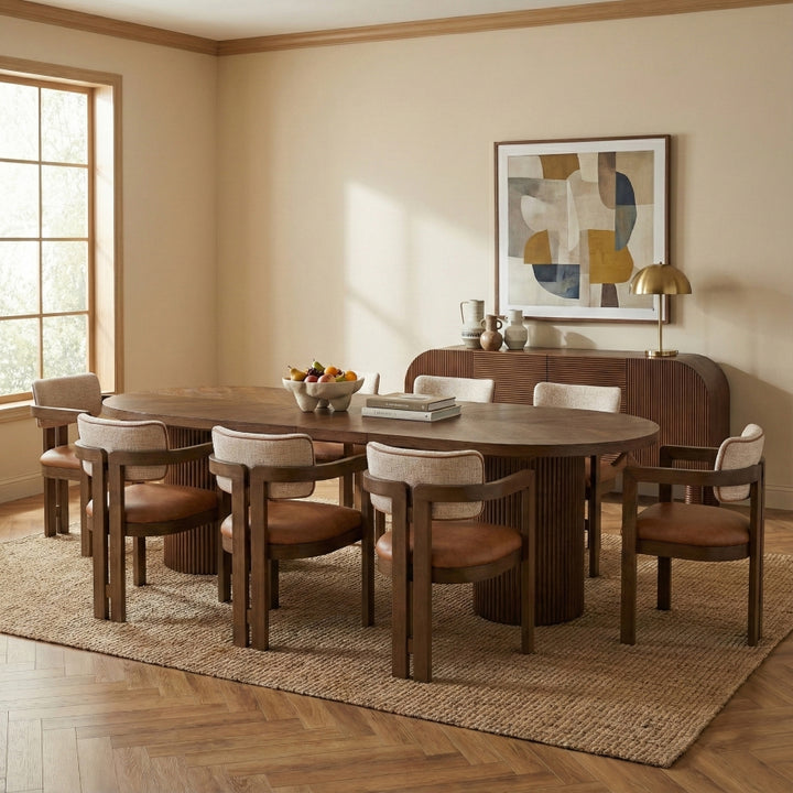 Belinda 90" - 123" Oak Wood Extendable Dining Table - Brown - M725-T-BROWN_4