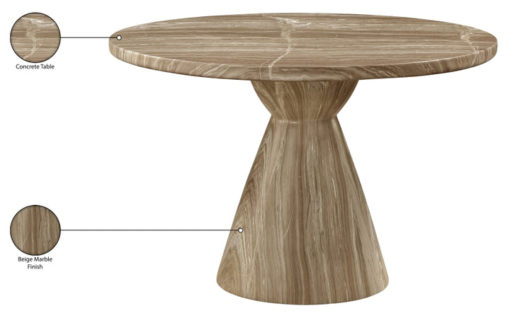 Aquino 43.5" Concrete Indoor/Outdoor Dining Table - Beige - 811-T-BEIGE_7