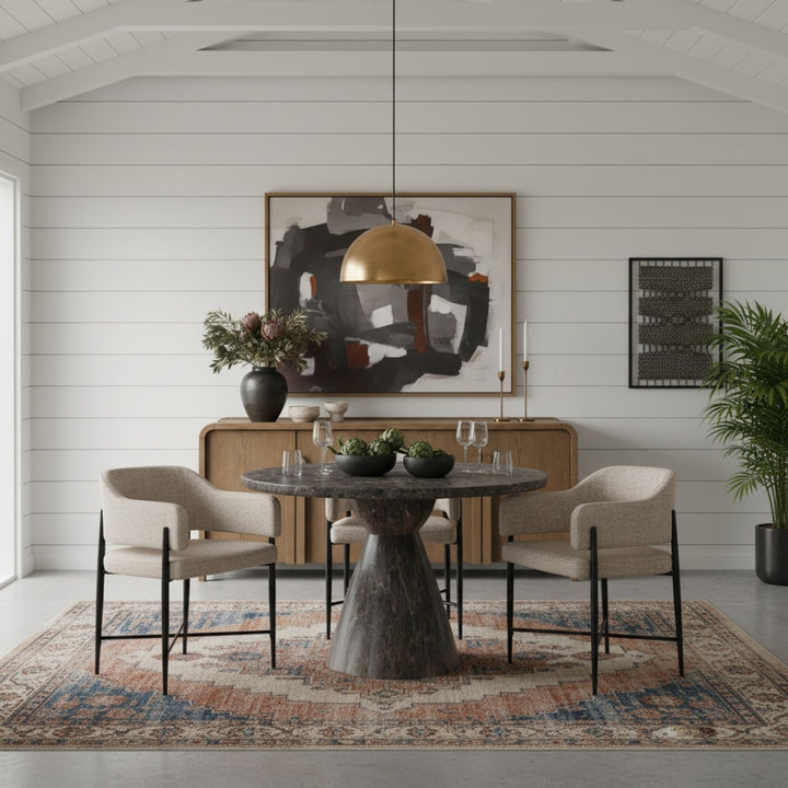 Aquino 43.5" Concrete Indoor/Outdoor Dining Table - Brown - 811-T-BROWN_2
