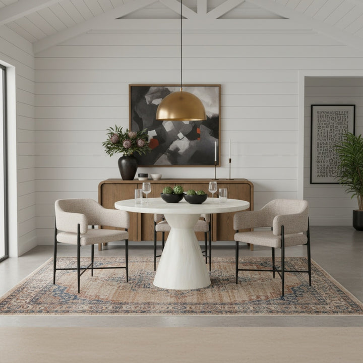 Aquino 43.5" Concrete Indoor/Outdoor Dining Table - White - 811-T-WHITE_2