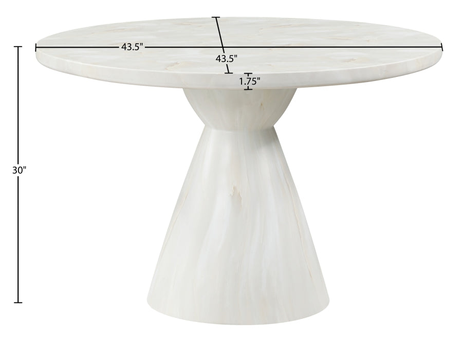Aquino 43.5" Concrete Indoor/Outdoor Dining Table - White - 811-T-WHITE_6