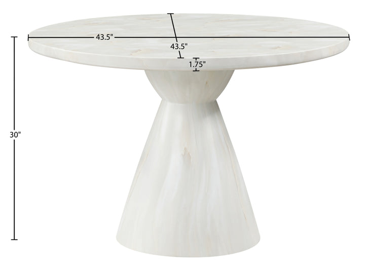 Aquino 43.5" Concrete Indoor/Outdoor Dining Table - White - 811-T-WHITE_6