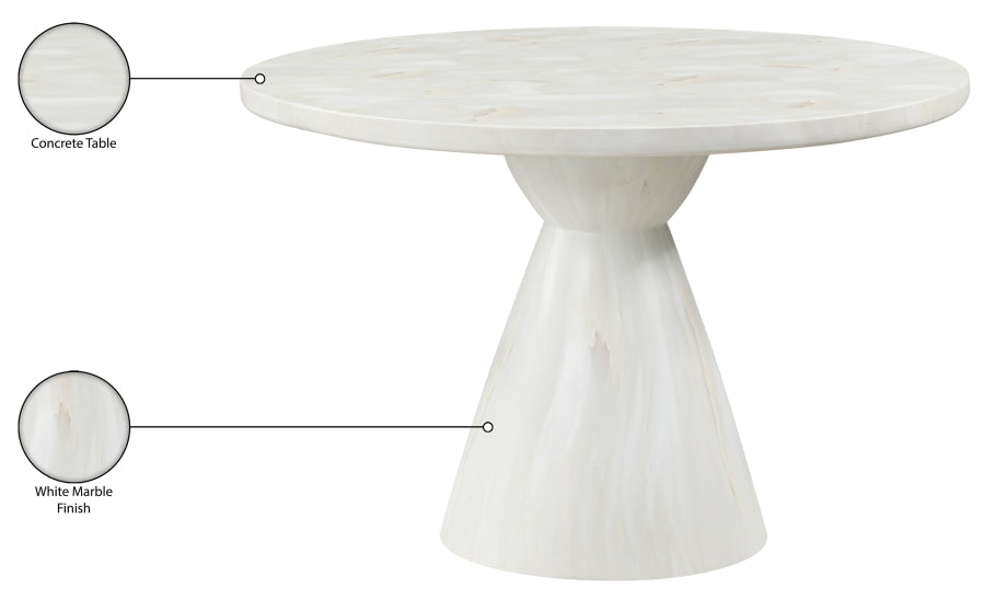 Aquino 43.5" Concrete Indoor/Outdoor Dining Table - White - 811-T-WHITE_7