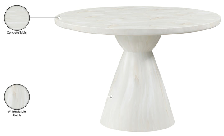 Aquino 43.5" Concrete Indoor/Outdoor Dining Table - White - 811-T-WHITE_7