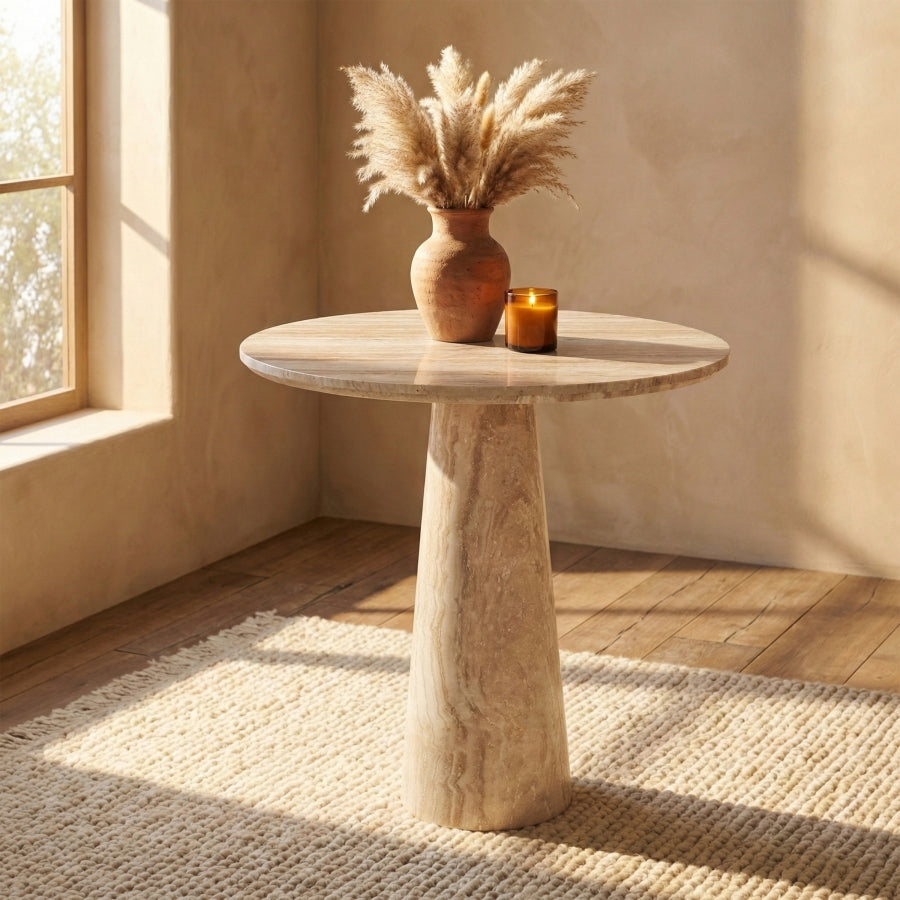 Fontelina 30" Genuine Marble Bistro Dining Table - Beige - 919-DT30-BEIGE_2