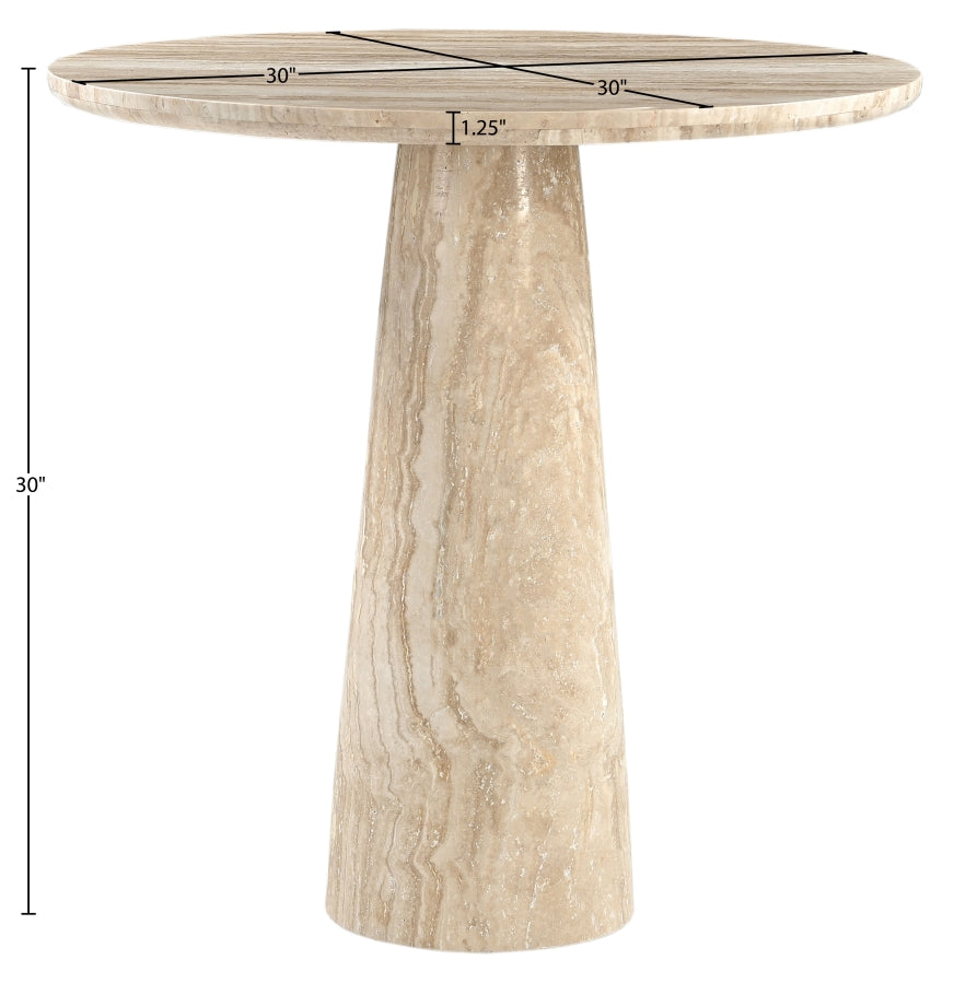 Fontelina 30" Genuine Marble Bistro Dining Table - Beige - 919-DT30-BEIGE_7