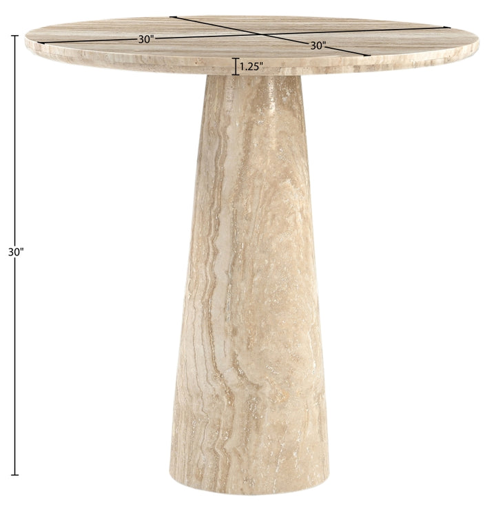 Fontelina 30" Genuine Marble Bistro Dining Table - Beige - 919-DT30-BEIGE_7