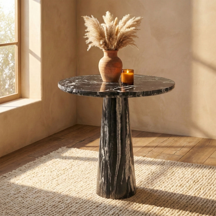 Fontelina 30" Genuine Marble Bistro Dining Table - Black - 919-DT30-BLACK_2