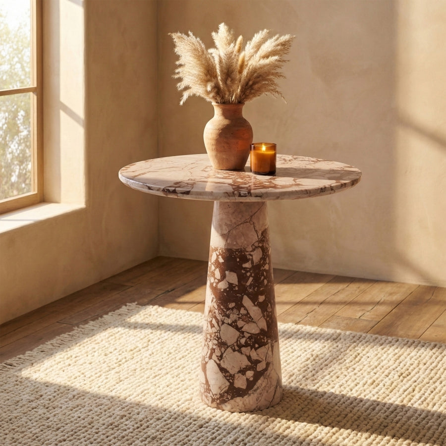 Fontelina 30" Genuine Marble Bistro Dining Table - Breccia - 919-DT30-BRECCIA_2