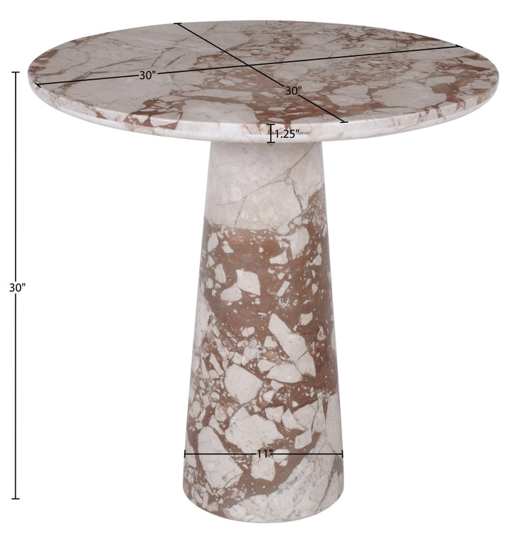 Fontelina 30" Genuine Marble Bistro Dining Table - Breccia - 919-DT30-BRECCIA_7