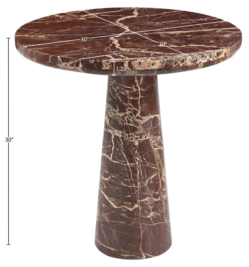 Fontelina 30" Genuine Marble Bistro Dining Table - Red - 919-DT30-RED_7