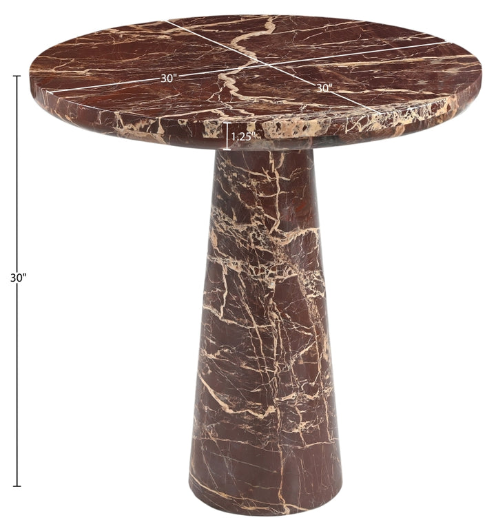 Fontelina 30" Genuine Marble Bistro Dining Table - Red - 919-DT30-RED_7