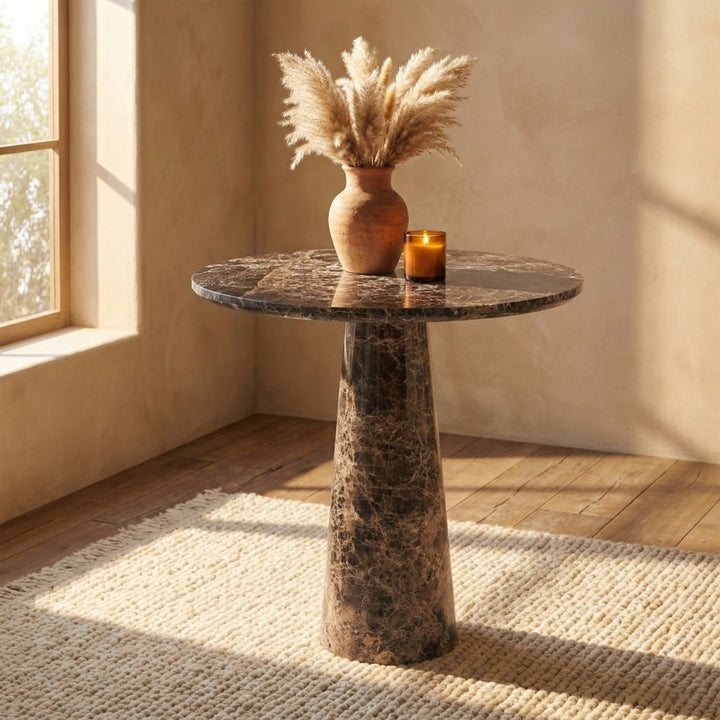 Fontelina 30" Genuine Marble Bistro Dining Table - Emperador - 919-DT30-EMPERADOR_2