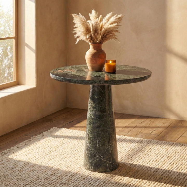 Fontelina 30" Genuine Marble Bistro Dining Table - Green - 919-DT30-GREEN_2
