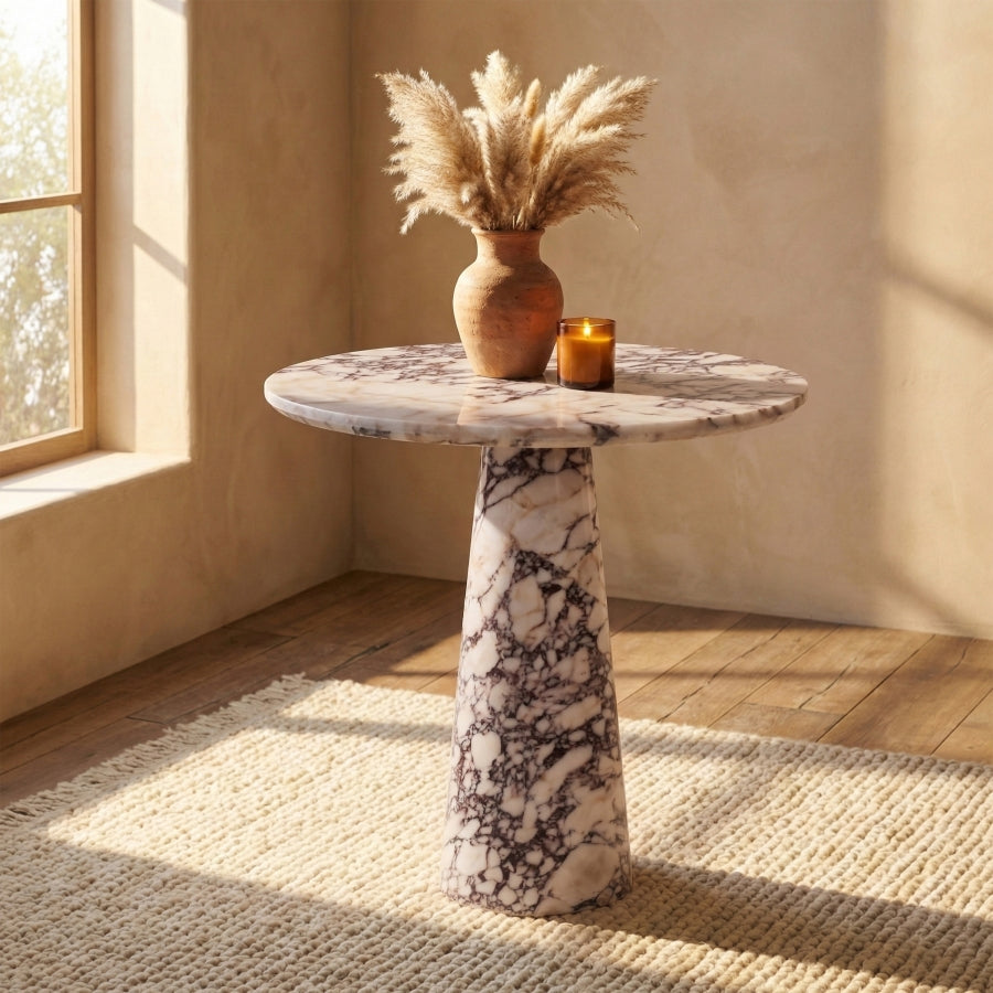 Fontelina 30" Genuine Marble Bistro Dining Table - Viola - 919-DT30-VIOLA_2