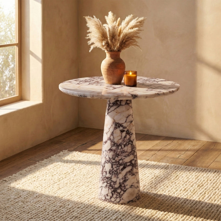 Fontelina 30" Genuine Marble Bistro Dining Table - Viola - 919-DT30-VIOLA_2