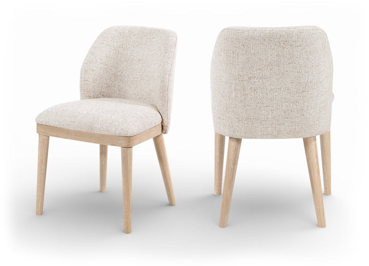 Valeo Linen Textured Fabric Upholstered Dining Chair - Beige - 88083-C-BEIGE_1
