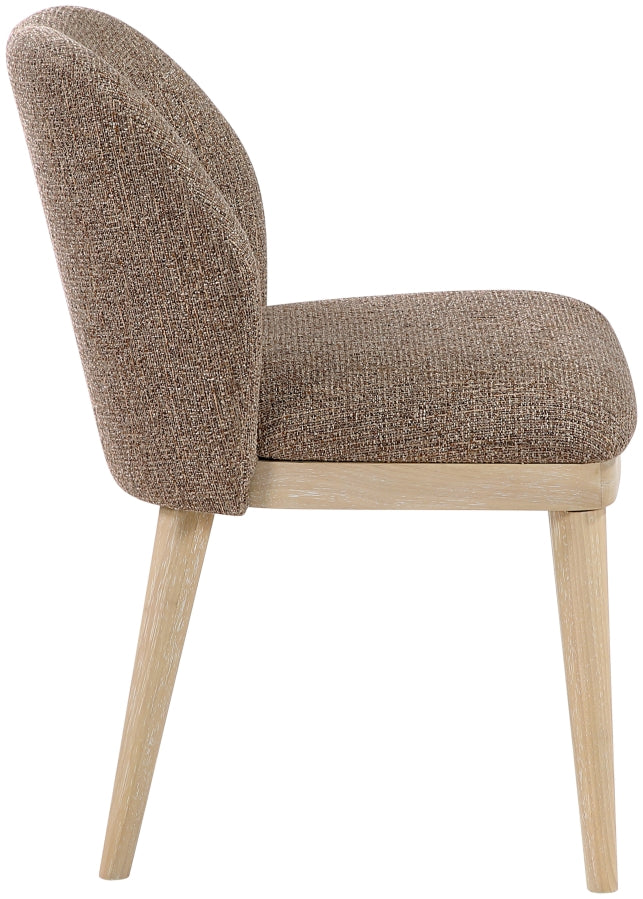 Valeo Linen Textured Fabric Upholstered Dining Chair - Brown - 88083-C-BROWN_5