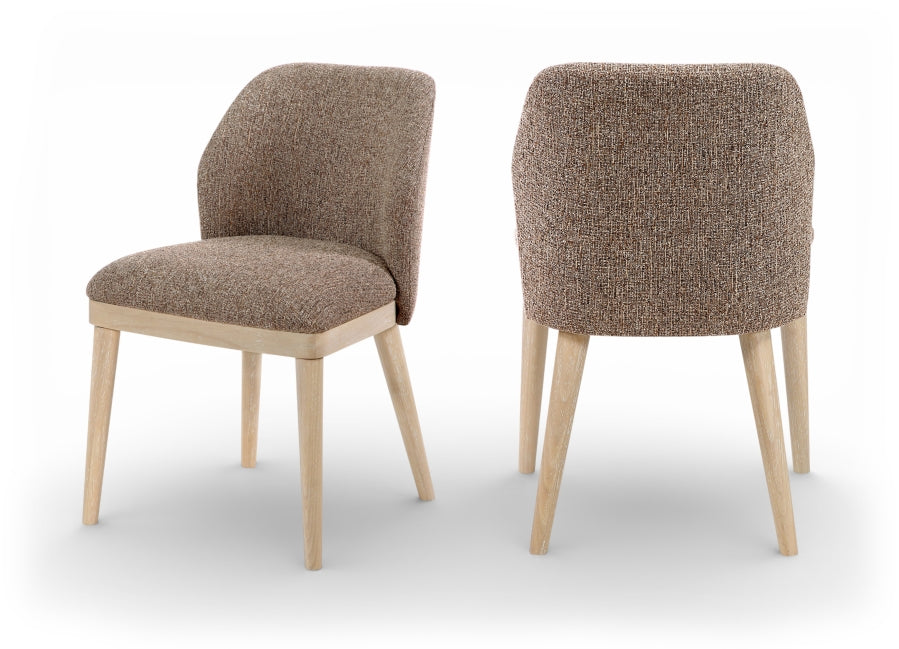 Valeo Linen Textured Fabric Upholstered Dining Chair - Brown - 88083-C-BROWN_1