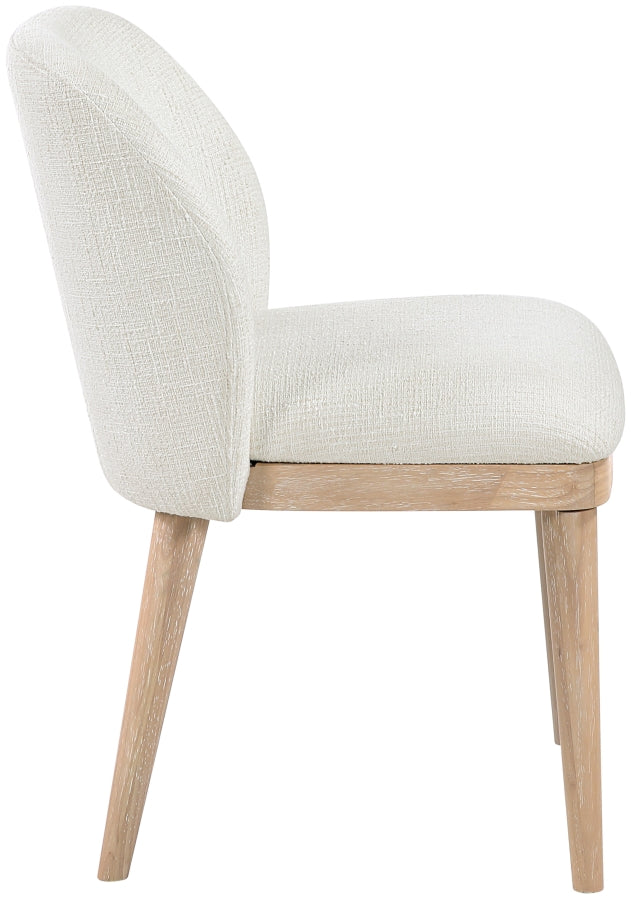 Valeo Linen Textured Fabric Upholstered Dining Chair - Cream - 88083-C-CREAM_5