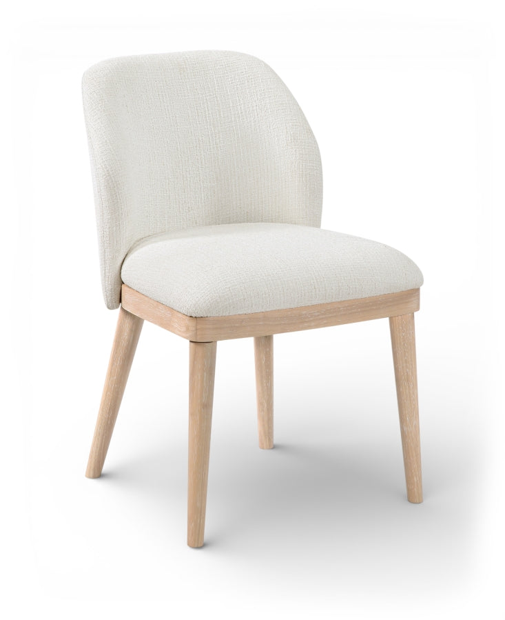 Valeo Linen Textured Fabric Upholstered Dining Chair - Cream - 88083-C-CREAM_2