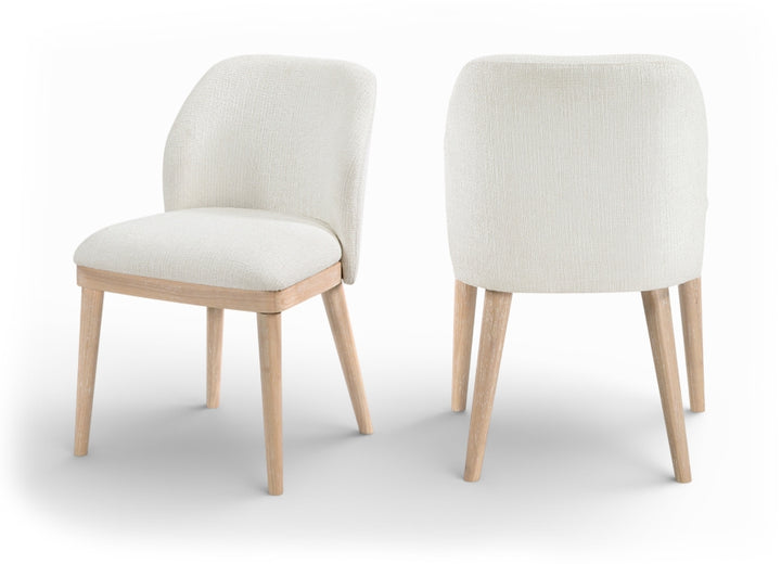 Valeo Linen Textured Fabric Upholstered Dining Chair - Cream - 88083-C-CREAM_1