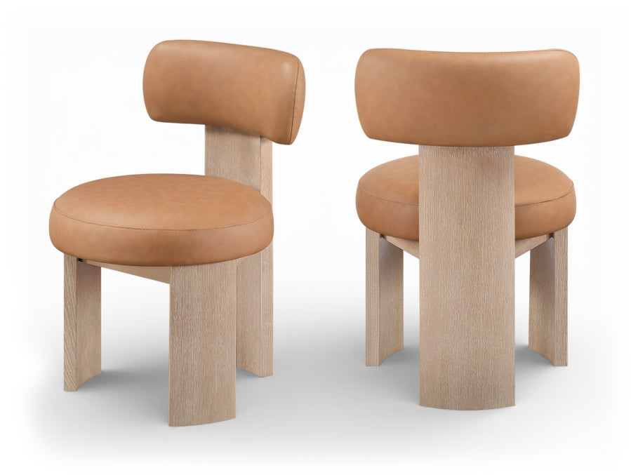 Atelier Vegan Leather Upholstered Dining Chair - Cognac - 88086-C-COGNAC_1