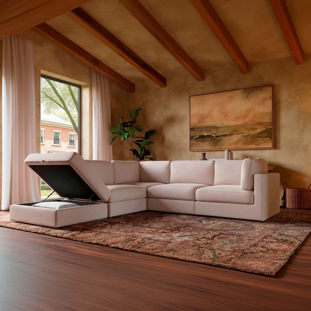 Haven 4-pc Modular Sofa W/Ottoman