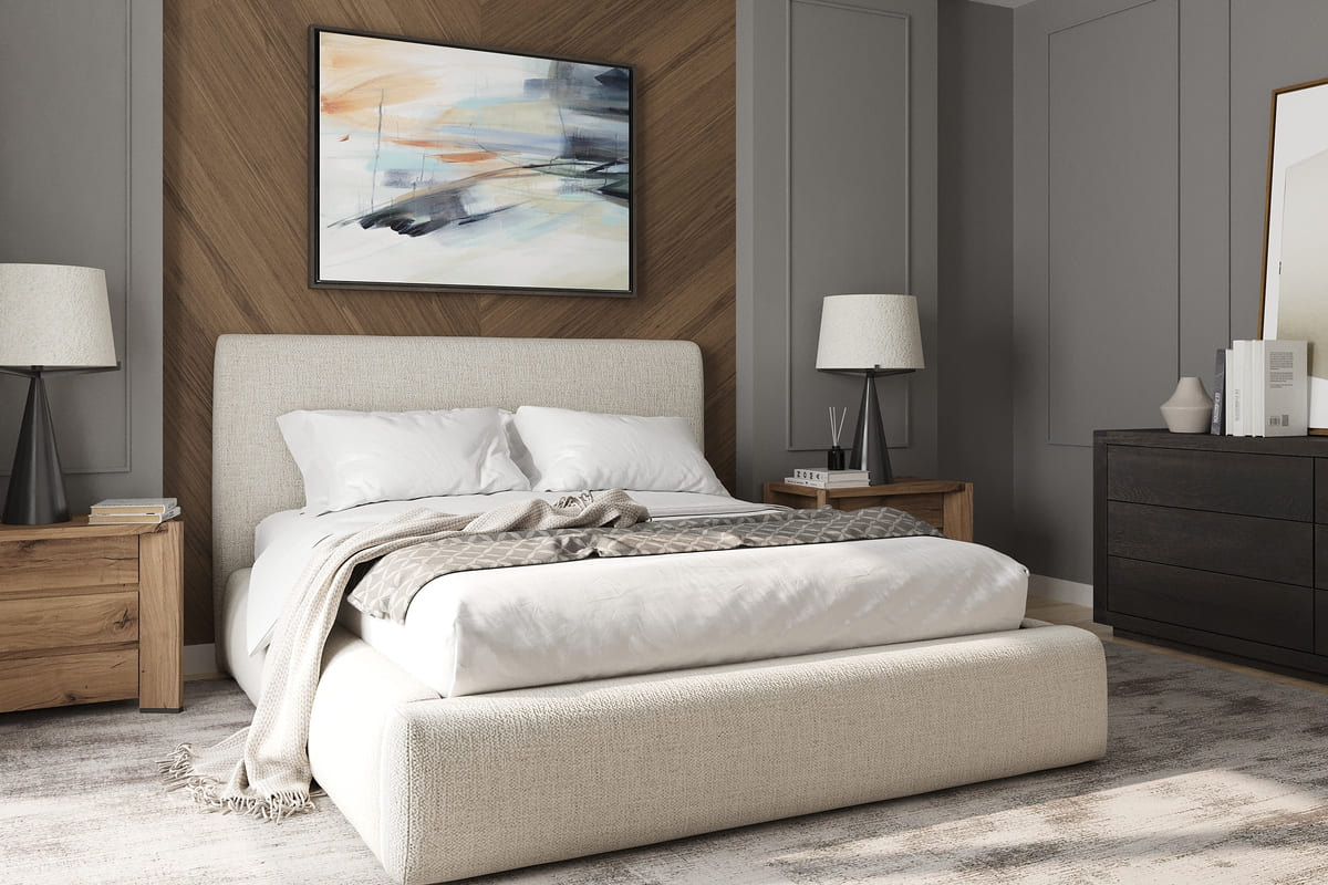 Noelle Storage Bed modern design with low-profile silhouette