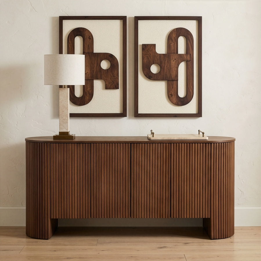 Belinda Beech Wood And Oak Veneer Sideboard / Buffet