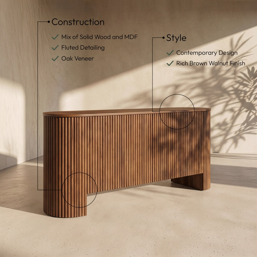 Belinda Beech Wood And Oak Veneer Sideboard / Buffet