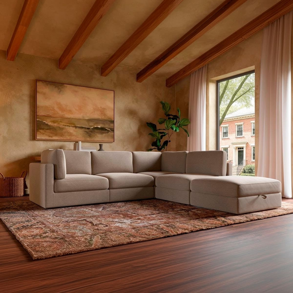 Haven 4-pc Modular Sofa W/Ottoman