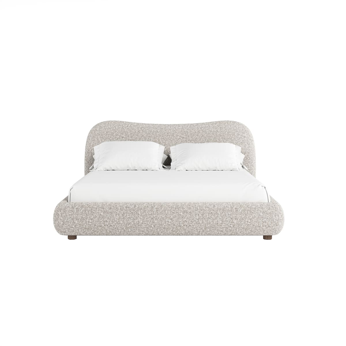 Oliver Bed queen size - luxurious bedroom furniture in light grey