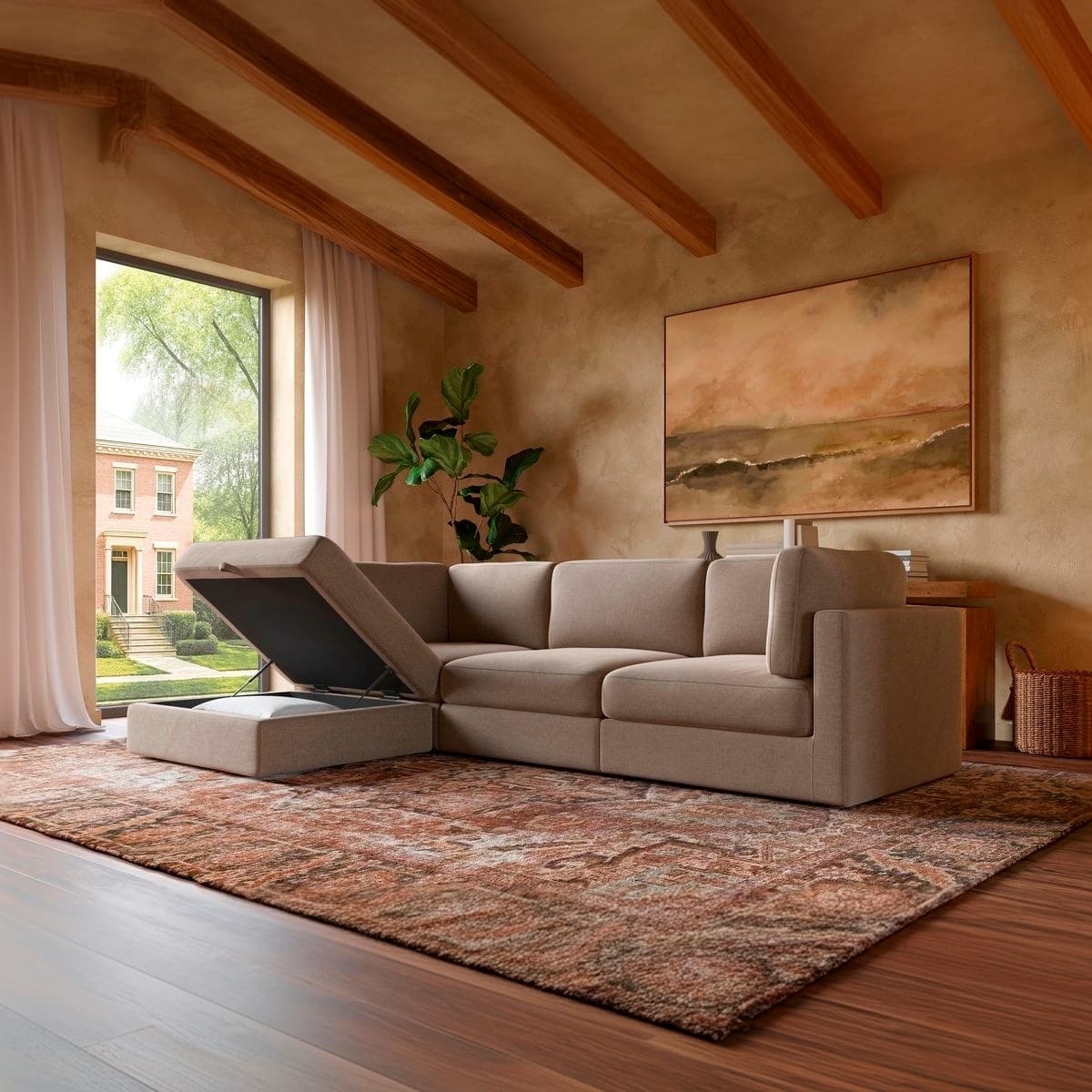 Haven 3-pc Modular Sofa W/Ottoman