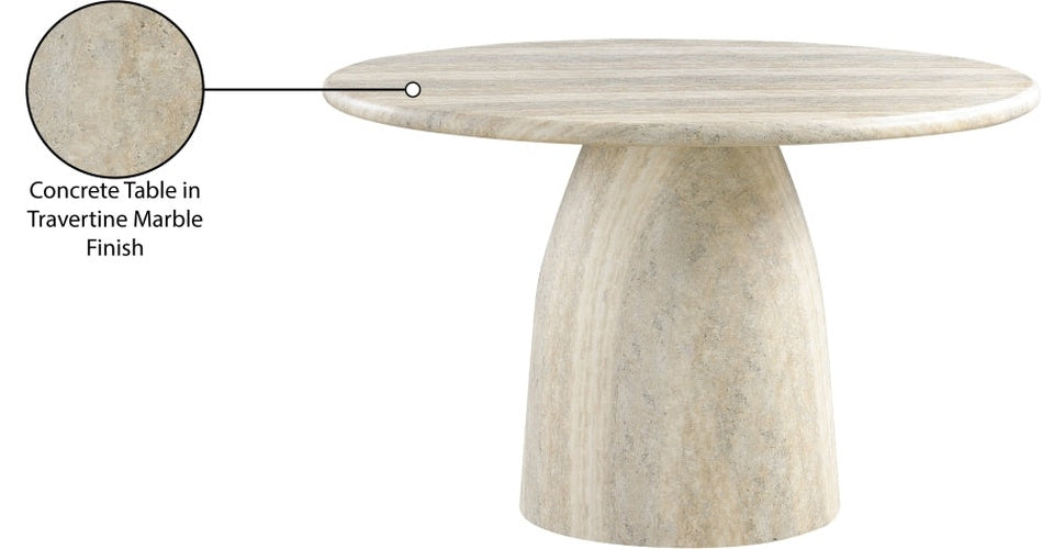 Cosenza Travertine Finish Indoor / Outdoor Concrete Dining Table