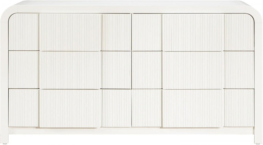 Fluted Solid Wood And Oak Veneer Dresser