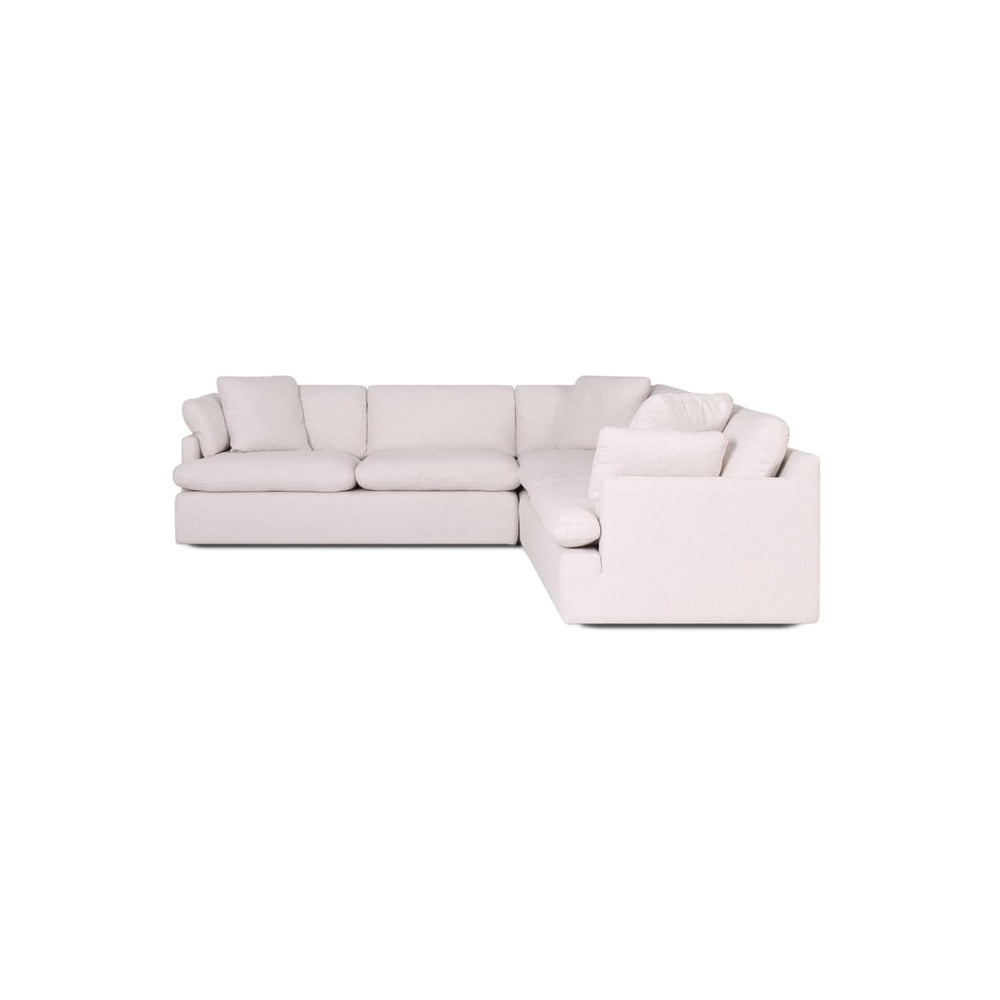 White sectional sofa on a white background