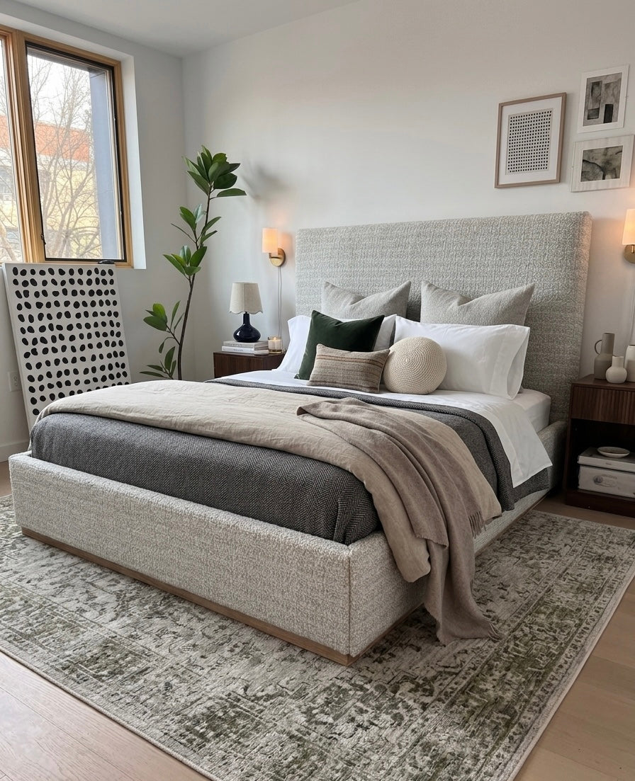 Monaco Bed – Cream Boucle Contemporary