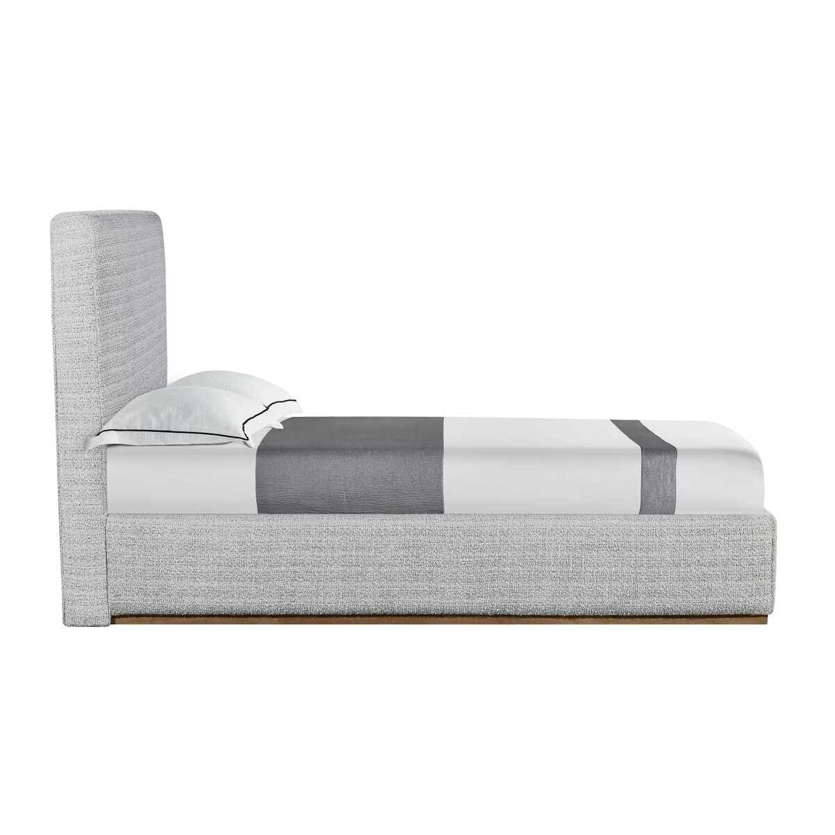 Monaco Boucle Bed contemporary minimalist design with natural wood frame