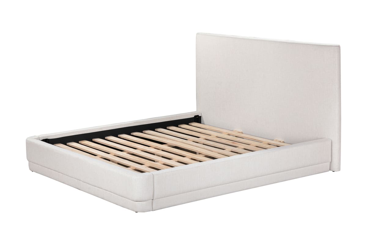 Serene Bed – Minimalist Linen Upholstered
