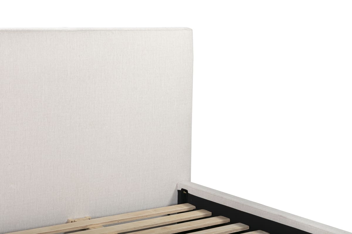 Serene Bed – Minimalist Linen Upholstered