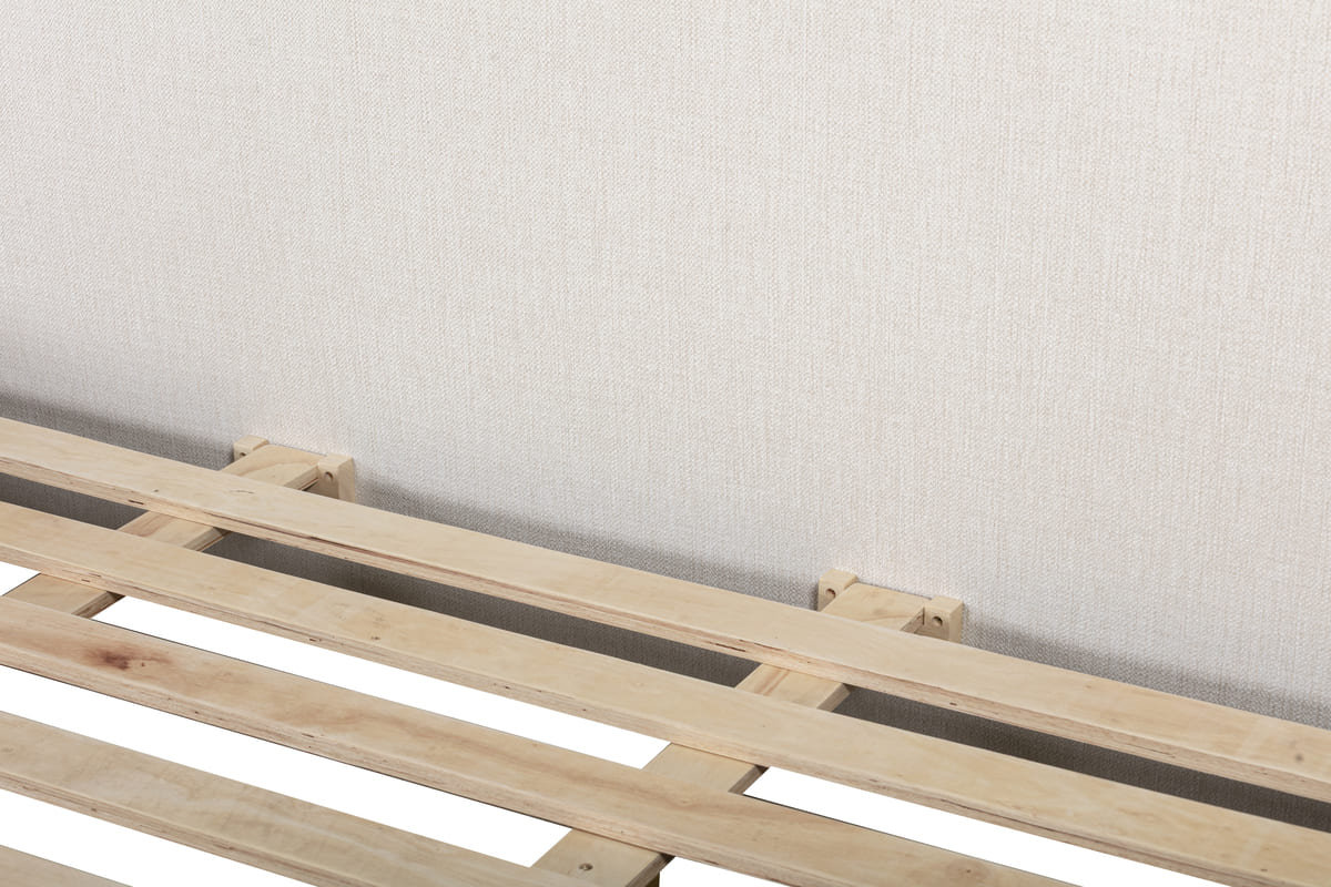 Serene Bed – Minimalist Linen Upholstered