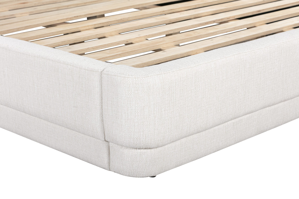 Serene Bed – Minimalist Linen Upholstered