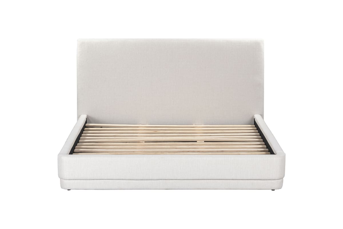 Serene Bed – Minimalist Linen Upholstered