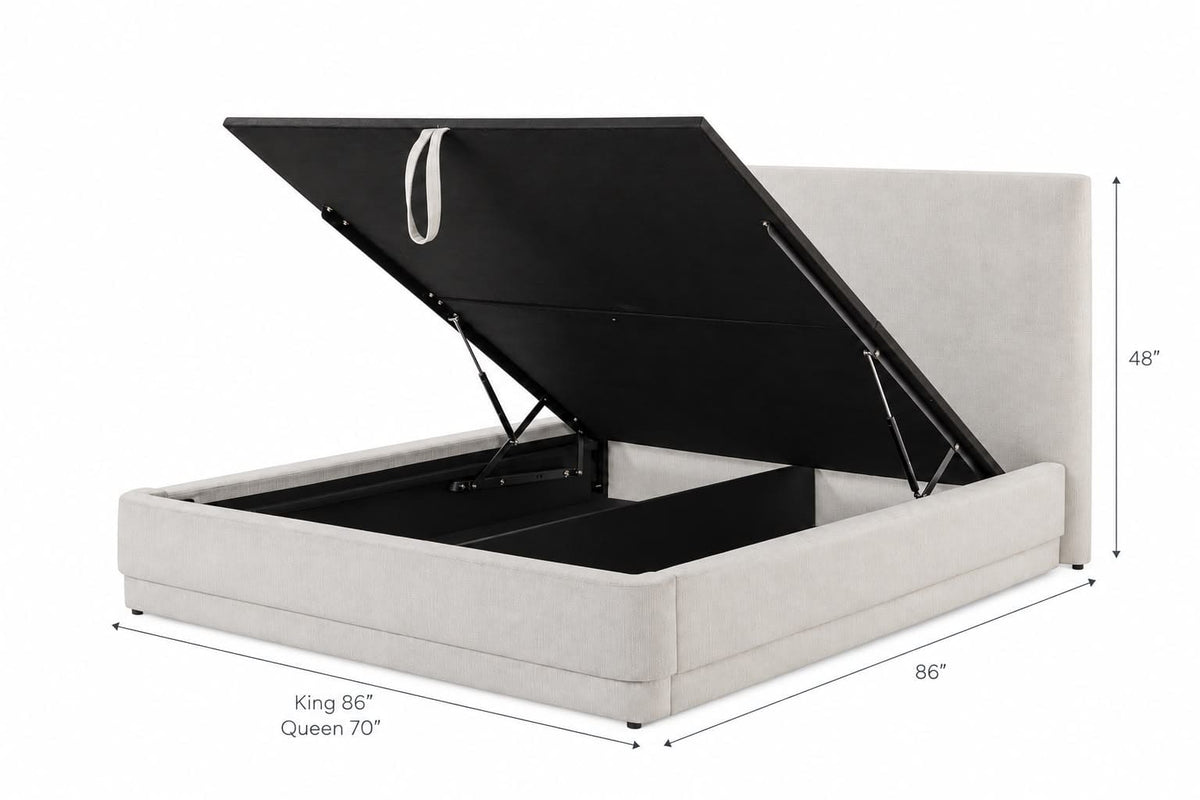 Noir Storage Bed - With Lift-up Storage
